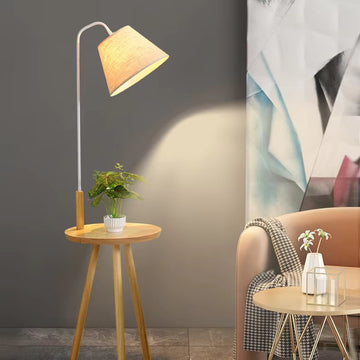 Multi-Function Floor Lamp with Built-In Table