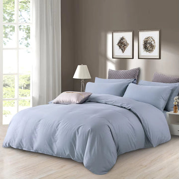Light Blue Duvet Cover Set with Two Pillow Covers