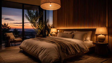 Bedroom with beautiful ambient lighting