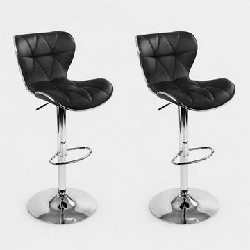 Artiss Gas Lift Bar Stool Set of 2 PU Leather Seat Black