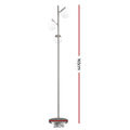 Dimensions diagram of 3-globe silver floor lamp: 165cm total height, 28cm base diameter on white background