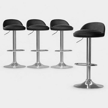 Artiss Swivel Gas Lift Bar Stools Set of 4 Low Back Black