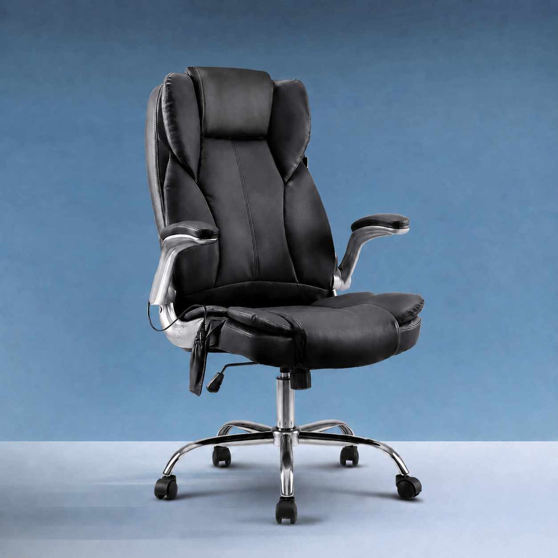 Artiss Kuro 8-Point Massage Office Chair PU Leather Black