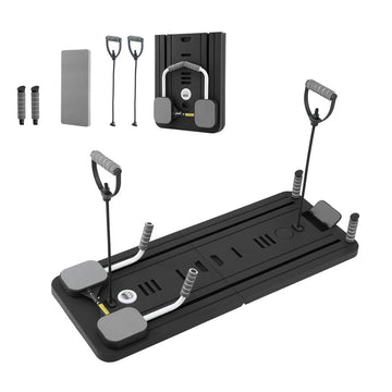Everfit Pilates Board Foldable Reformer Multi Functional Exercise Trainer Black