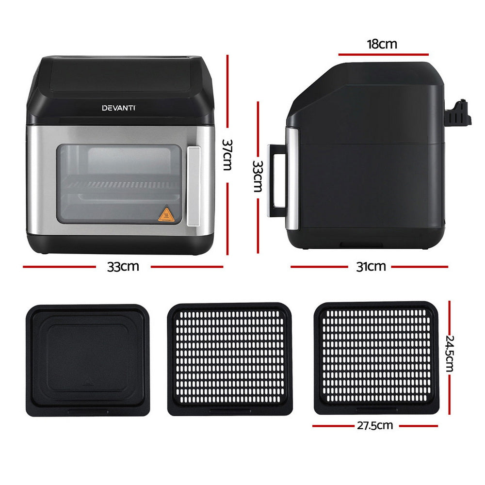 Devanti Air Fryer Oven Large Capacity 13L Black