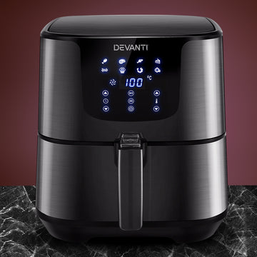 Devanti 7L Air Fryer with LCD Touch Controls 80% Less Fat