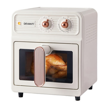 Devanti Air Fryer 6L Knob Control 1700W Cream