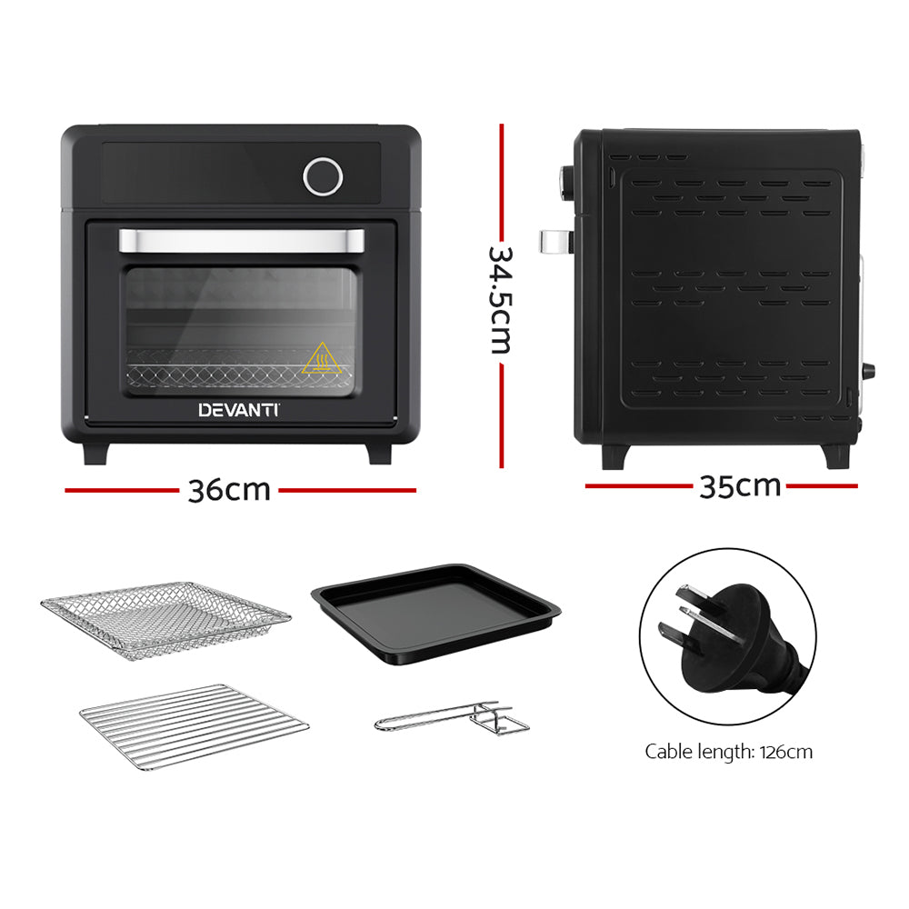 Devanti 20L Air Fryer Oven with 360 Degree Air Circulation and 12 Presets