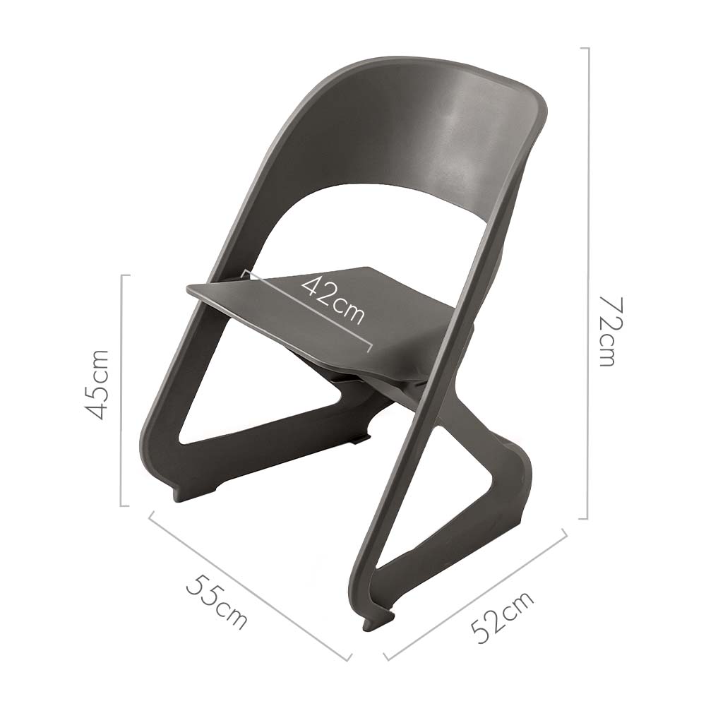 ArtissIn Stackable Dining Chairs Set of 4 PP Plastic Grey