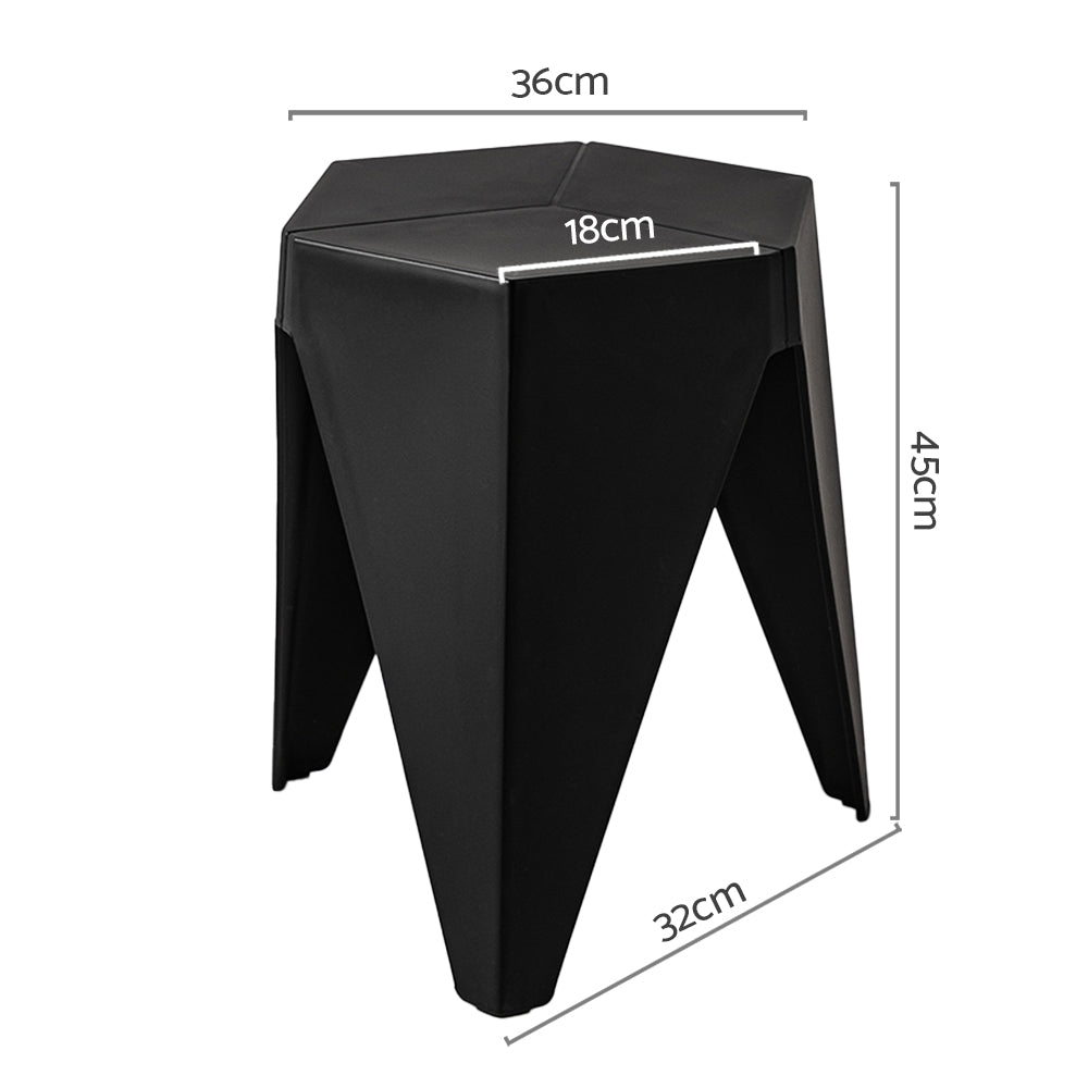 Artiss Puzzle Stools Set of 2 Interlocking Stackable Black