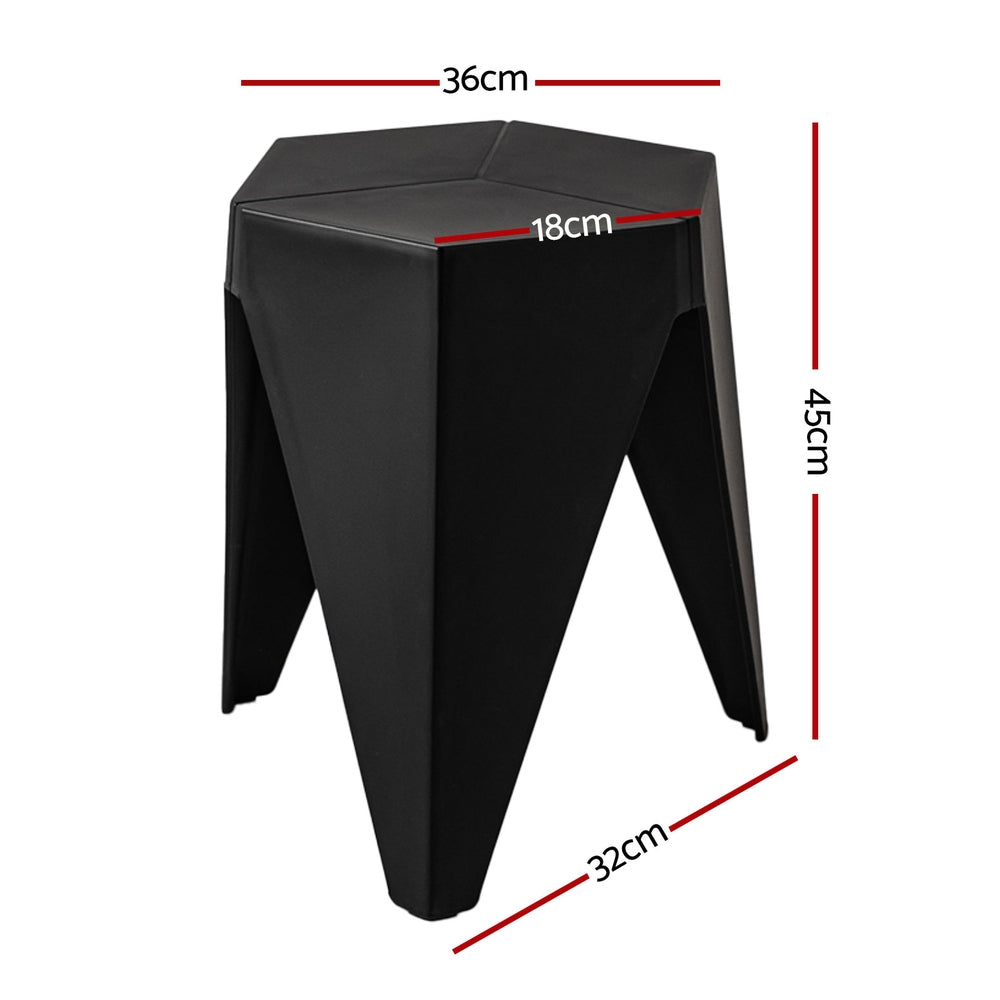 Artiss Puzzle Stool Set of 4 Interlocking Stackable Black