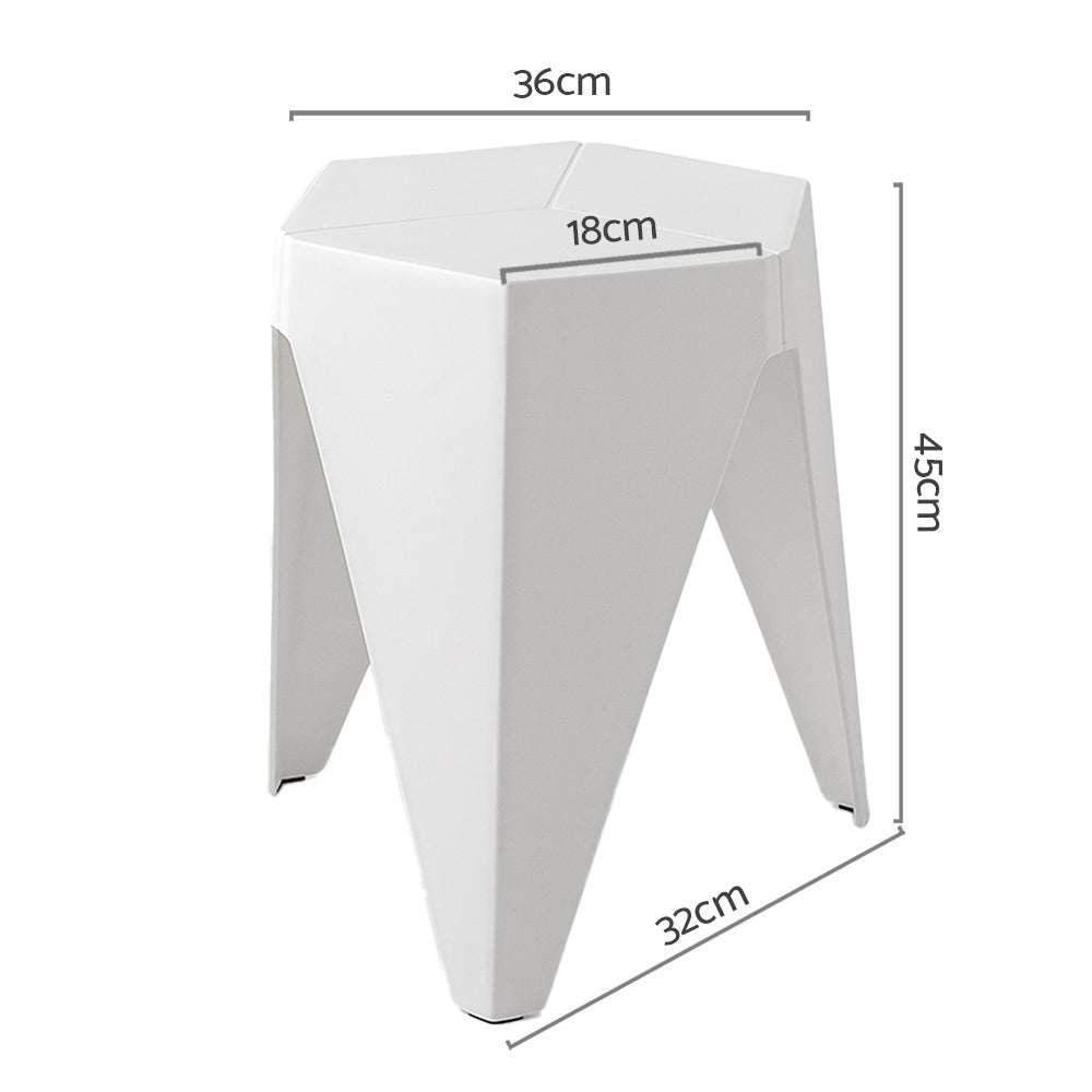 Artiss Stackable Puzzle Stool Polypropylene Multi-Use White