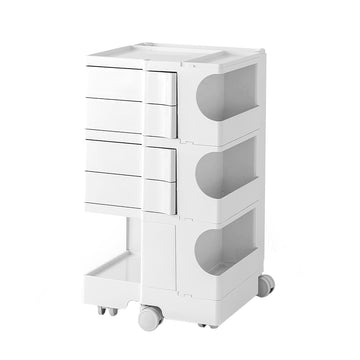 Artiss Storage Trolley Cart 5-Tier White 73.5cm