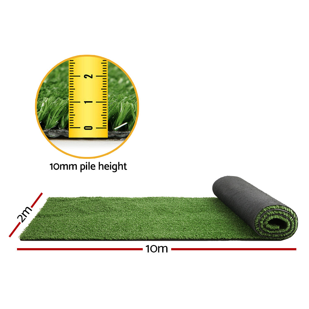 Prime Turf Synthetic Grass 10mm 20sqm Roll Olive