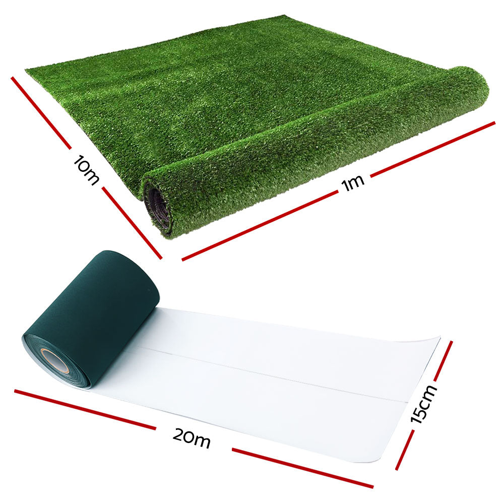 Prime Turf Artificial Grass 1x20m Realistic Synthetic Lawn 17mm Olive