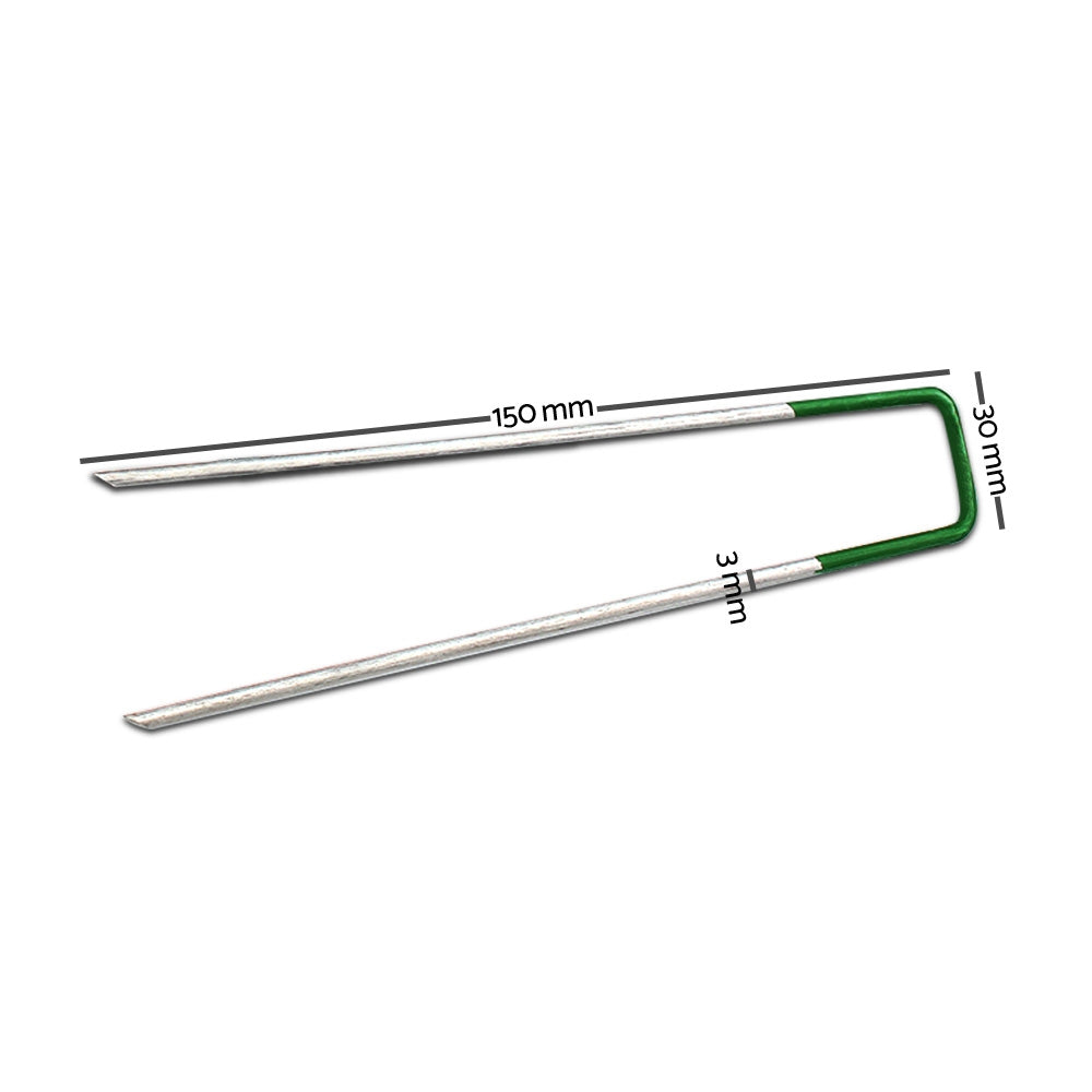 Prime Turf 200pk Synthetic Grass Pins Galvanised Steel U-Shape 150mm