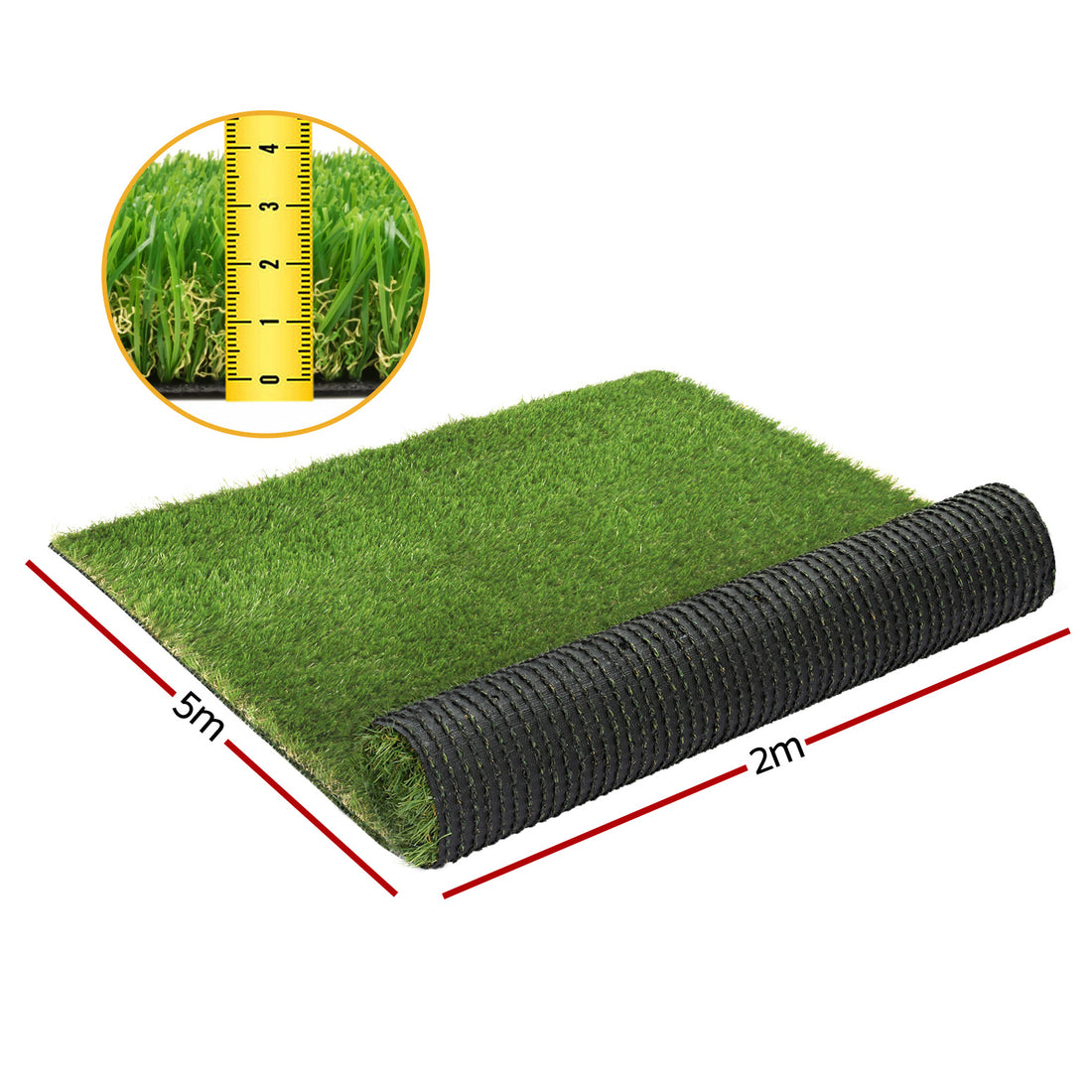 Prime Turf Synthetic Grass 30mm 50SQM Artificial Lawn Pack