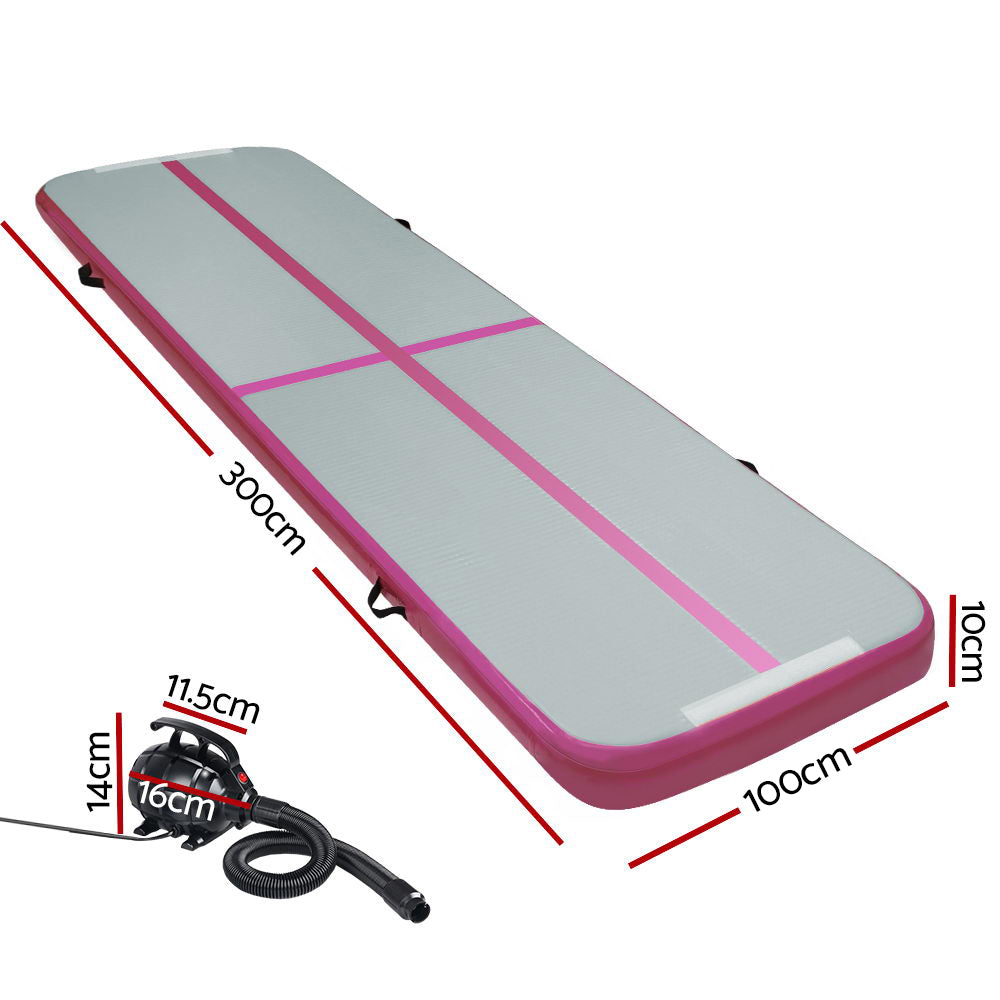 Everfit GoFun 3m Air Track Mat Gymnastics Pink