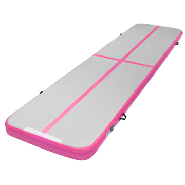Everfit Air Track Mat with Pump 4M Gymnastics Tumbling Pink Grey
