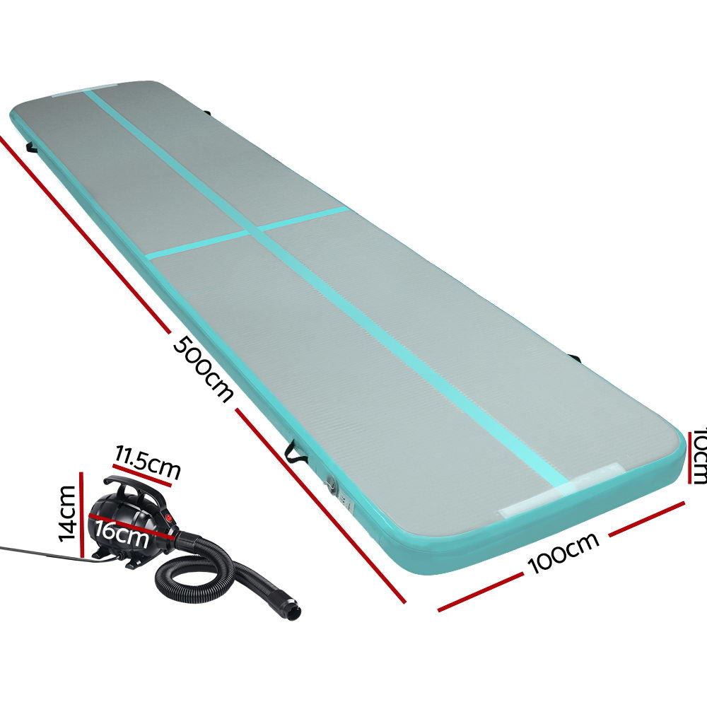 Everfit 5m Air Track Mat with Electric Pump Green