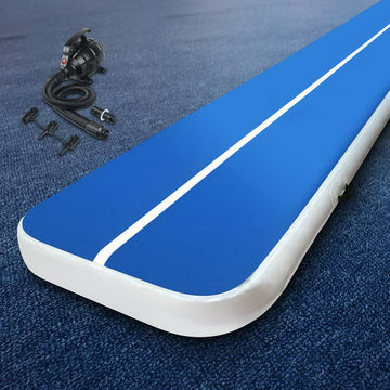 Everfit 5m Air Track Mat 20cm Thick with Electric Pump Blue