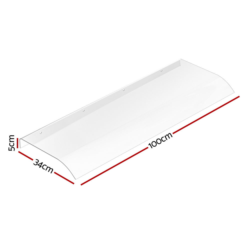 Instahut Window and Door Awning UV Rain Resistant 0.4x1m Transparent