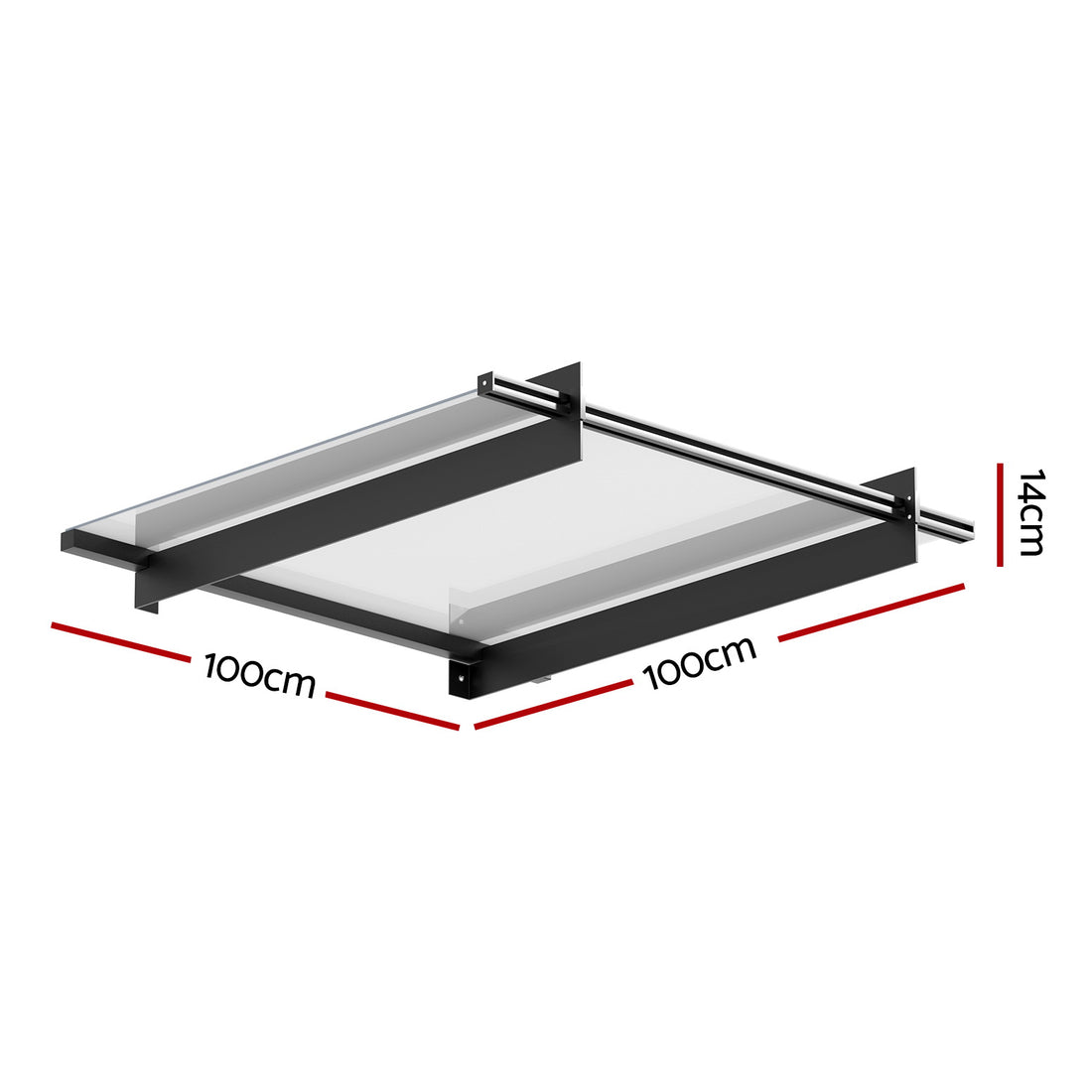 Instahut Outdoor Window and Door Awning Canopy 1x1m Transparent