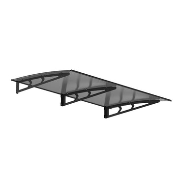 Instahut Window Door Awning Canopy UV Rain Resistant 1x2m Grey