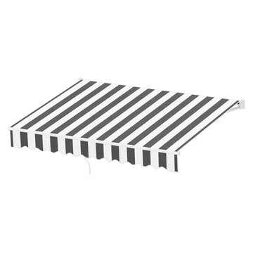 Instahut Manual Retractable Folding Arm Awning 2.5x2m Grey White