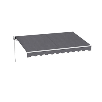 Instahut Folding Arm Awning Manual Sunshade 3x2m Grey