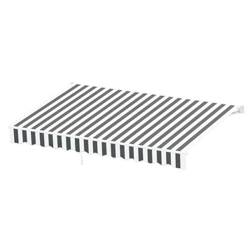 Instahut Folding Arm Awning Retractable Sunshade 3x2.5m Grey White