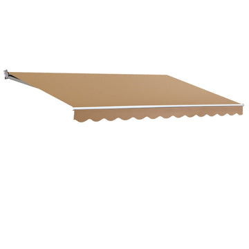 Instahut Manual Folding Arm Awning 4x3m Beige UV Resistant