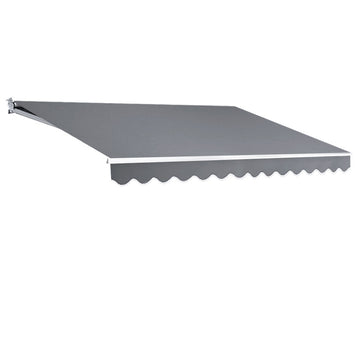 Instahut Folding Arm Awning Manual Sunshade 4x3m Pearl Grey