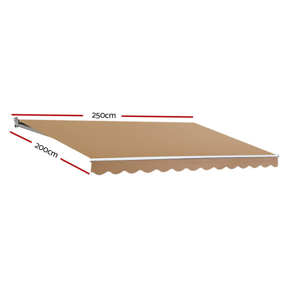 Instahut Motorised Folding Arm Awning Sunshade 2.5x2M Beige