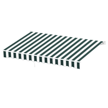 Instahut Motorised Folding Arm Awning 3x2.5m Green White