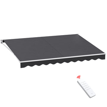 Instahut Motorised Folding Arm Awning 4x3m Grey