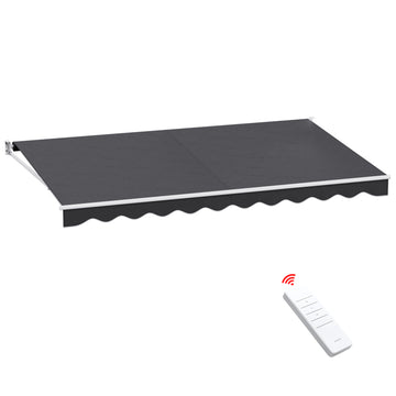 Instahut Motorised Folding Arm Awning 4.5x2.5m Grey