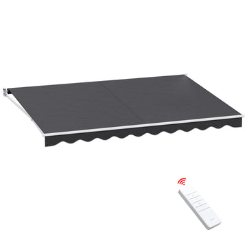Instahut Motorised Folding Arm Awning 4.5x3m Grey