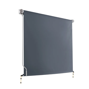 Instahut Roll Down Outdoor Blind Awning UV Protection Retractable 1.8x2.5m Grey