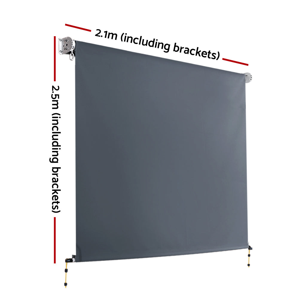 Instahut Retractable Outdoor Screen 2.1x2.5m Grey