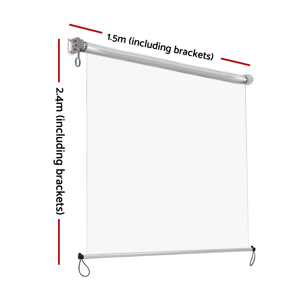 Instahut Straight Drop Awning 1.5x2.4m Clear PVC