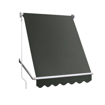 Instahut Retractable Pivot Arm Awning UV Resistant 1.5x2.1m Grey Polyester