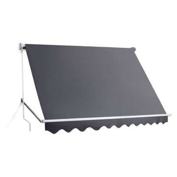 Instahut Pivot Arm Awning UV Protection Retractable Patio 2.8x2.1m Grey