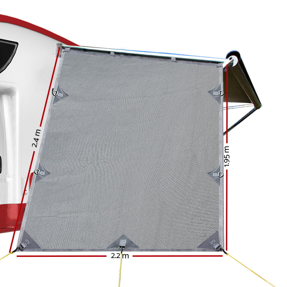 Caravan End Screen Privacy Awning 2.2x1.95m Grey