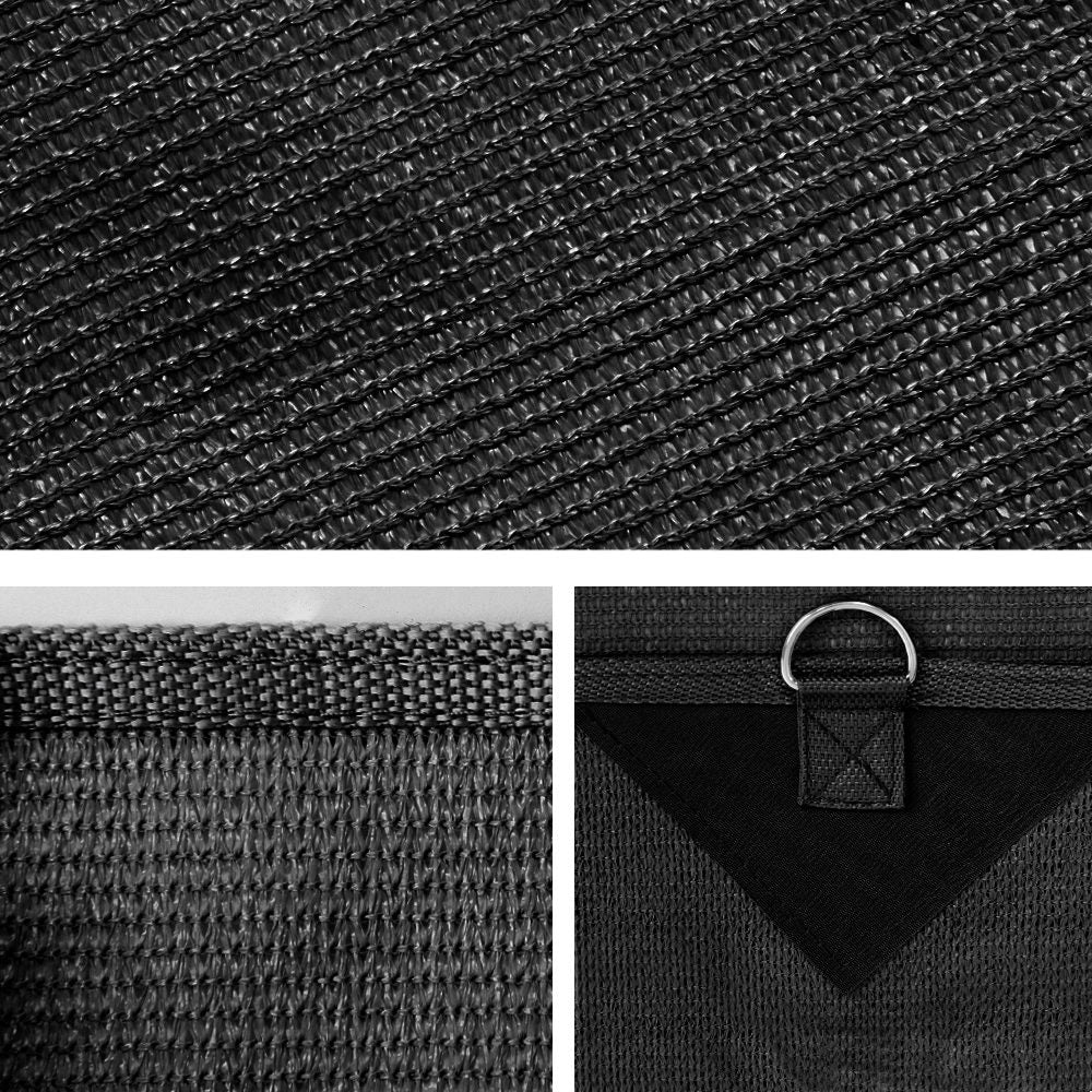 Caravan End Screen Privacy Awning 2.2x1.95m Black