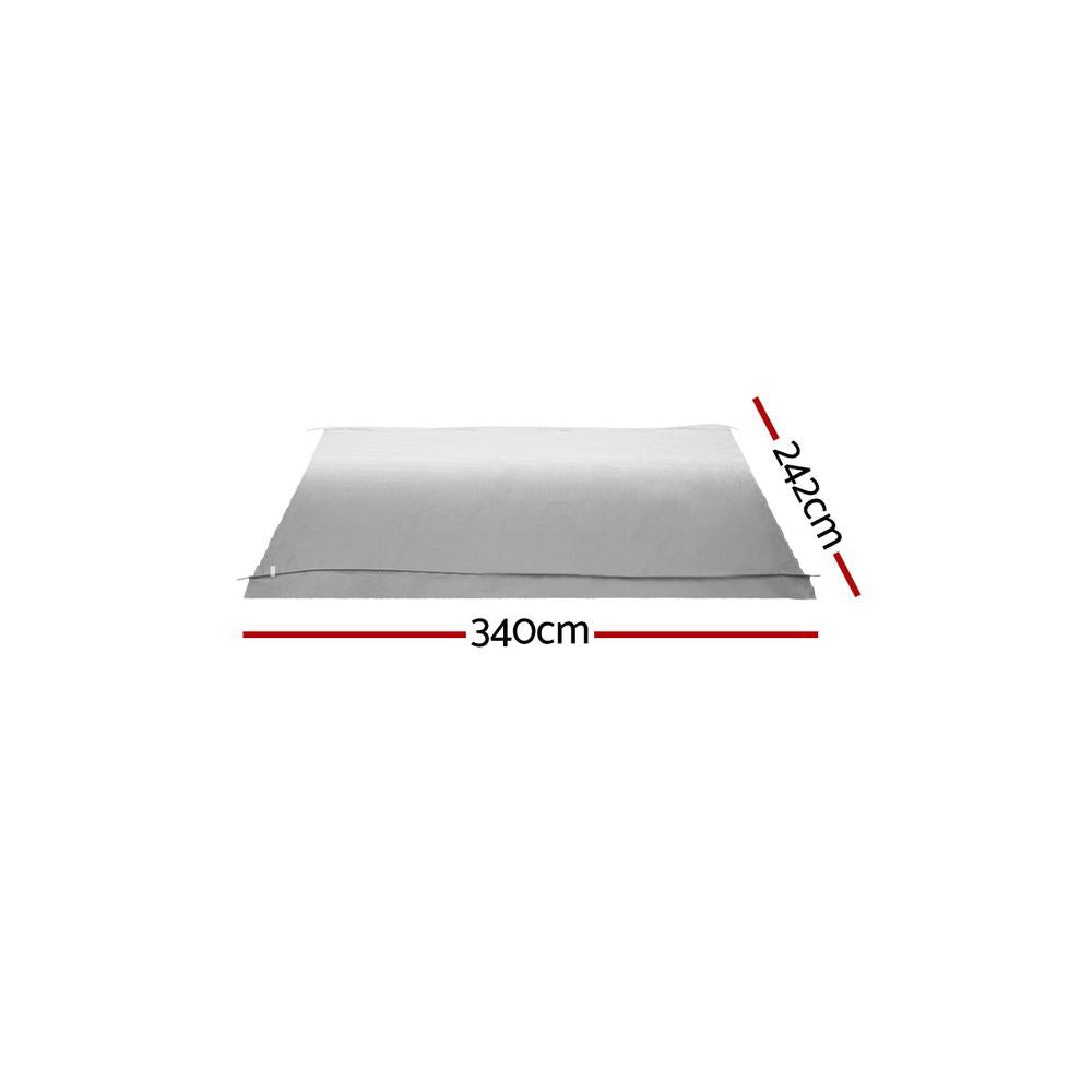 Weisshorn Caravan Awning Replacement Fabric UV Water-Repellent 12ft Grey