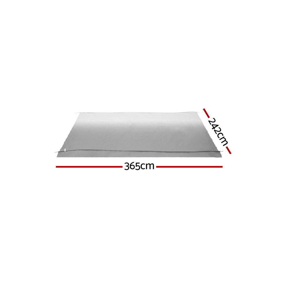 Weisshorn Caravan Awning Replacement Fabric UV Water-Repellent 13ft Grey