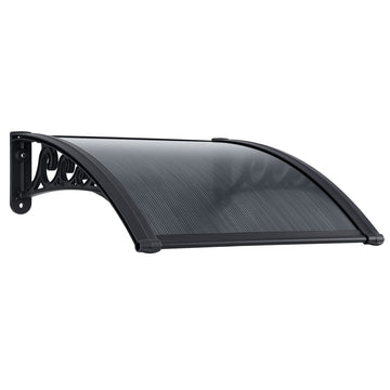 Instahut Window Door Awning PC Panel 0.6x0.6m Grey Aluminium