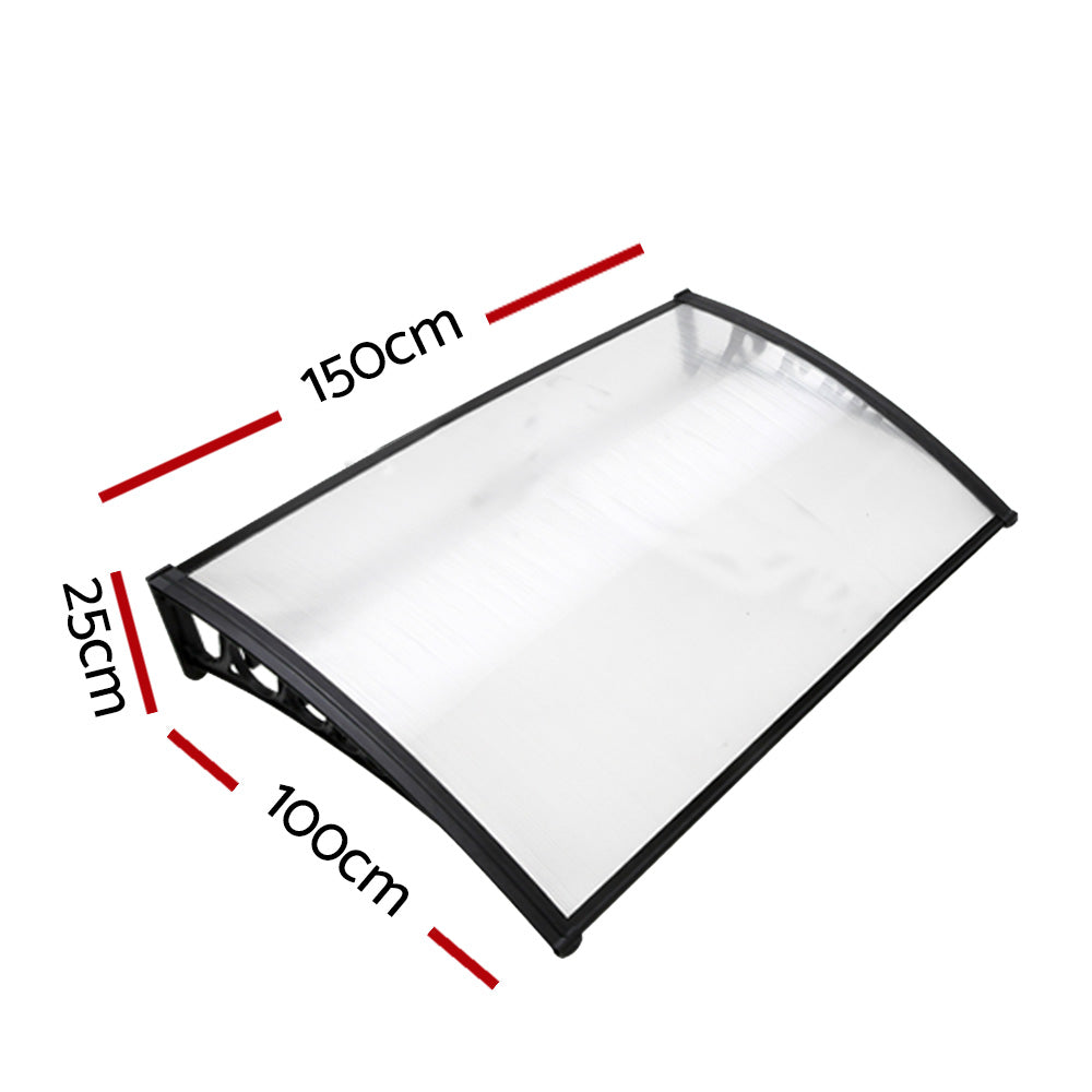 Instahut Door Window Awning UV Rain Protection 1.5m Transparent
