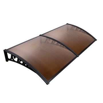 Instahut Window Door Awning UV Rain Resistant 1x2m Brown